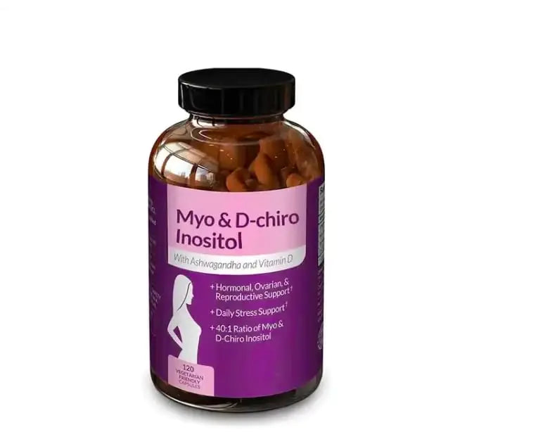 Myo- Inositol & D-Chiro Inositol Blend Capsules Women Support Inositol Capsule with Vitamin D - 40:1 Blend Ratio - Daily Womens Wellness Support – with Vitamin D & Ashwagandha (Pack of 2)