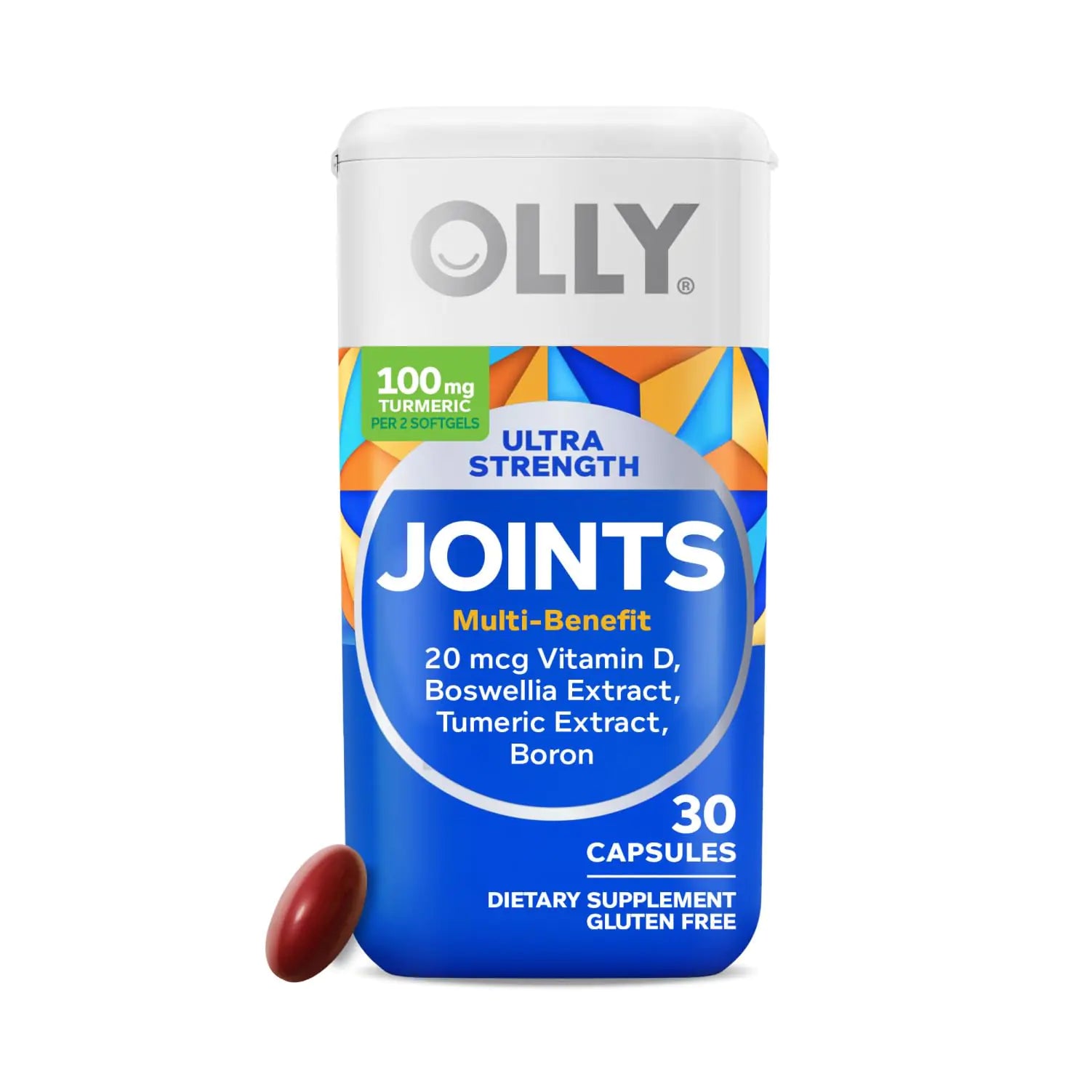OLLY Ultra Joint Softgels Boswellic Extract Turmeric Vitamin D Boron 30 Day Supply - 30ct